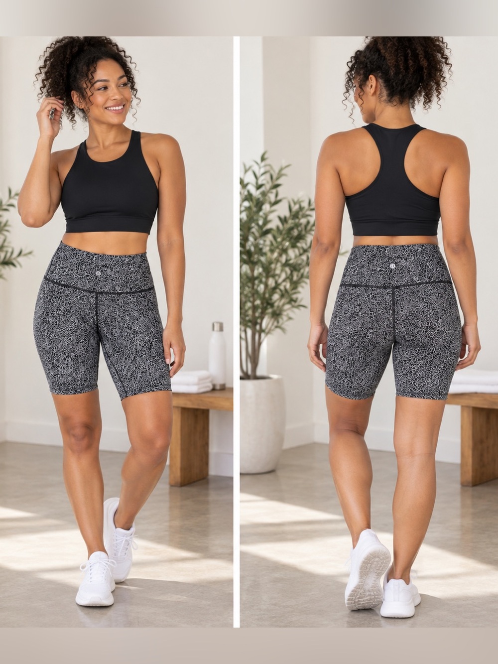 Lululemon Wunder Short 5” Maze Jacquard White Black Size 4